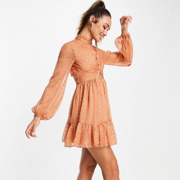 NWOT Asos Mini Chiffon Party Dress - Picture 2 of 4